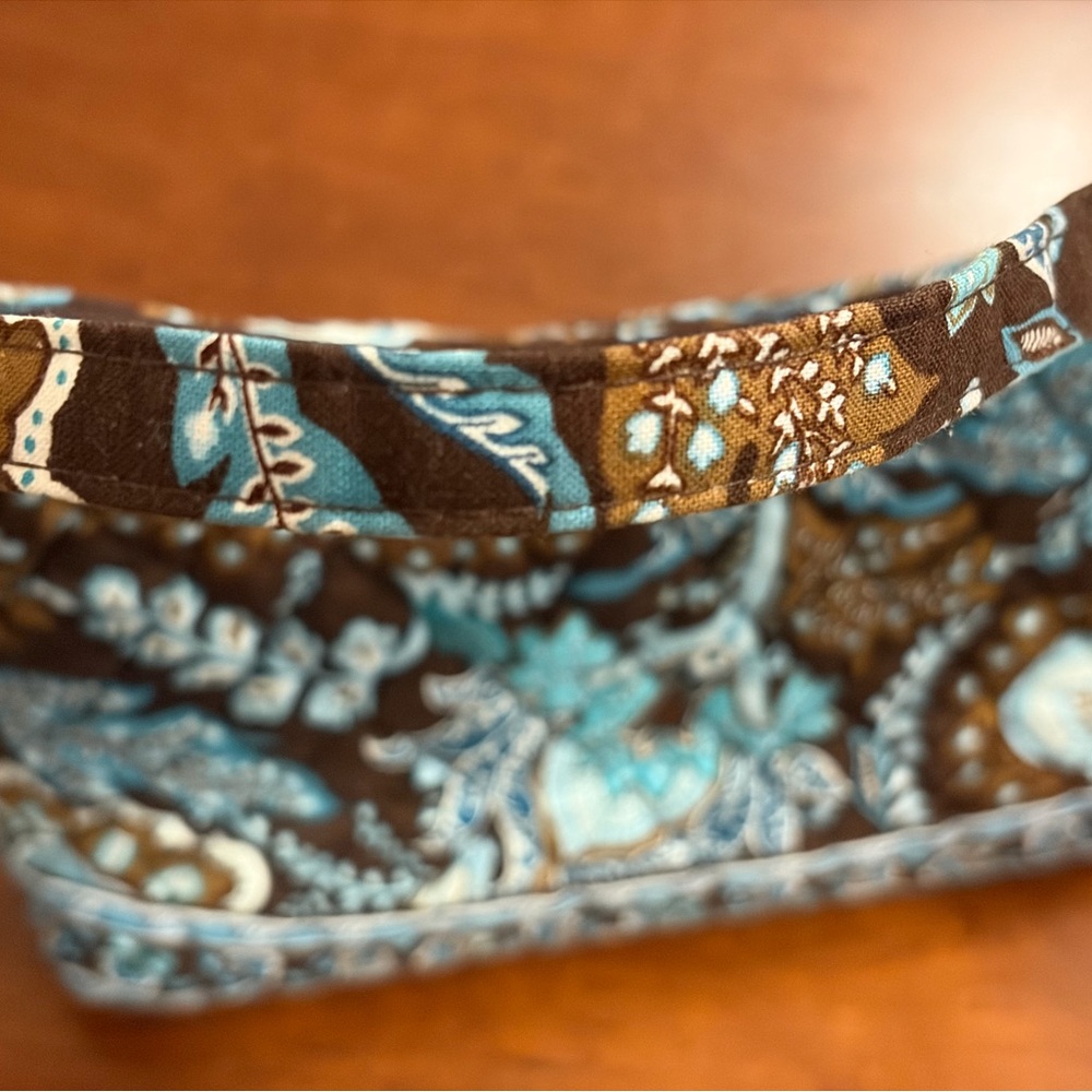 Vera Bradley Quilted Floral-Print Shoulder Bag in Teal and Brown - Picture 11 of 12